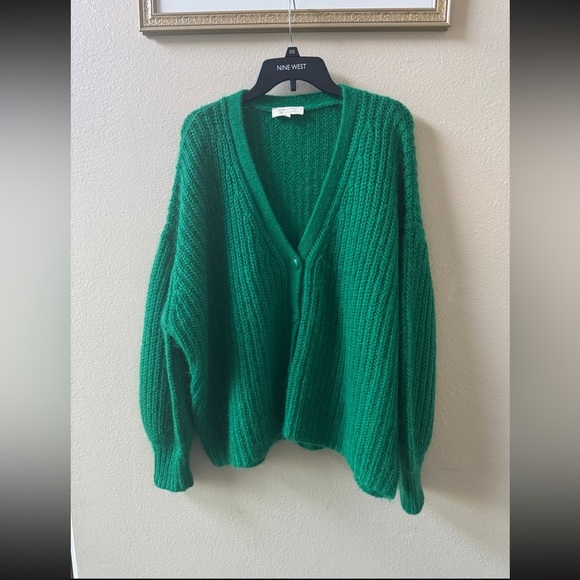 Sezane Sweaters - Sezane Achille Jumper in bright green Women’s Cardigan Sweater size XL